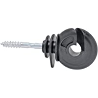 Los mejores  - VOSS.farming 50x Anillo aislador para Hilo- Cinta- Cable para Pastor eléctrico- con Tornillo para Madera- Color Negro
